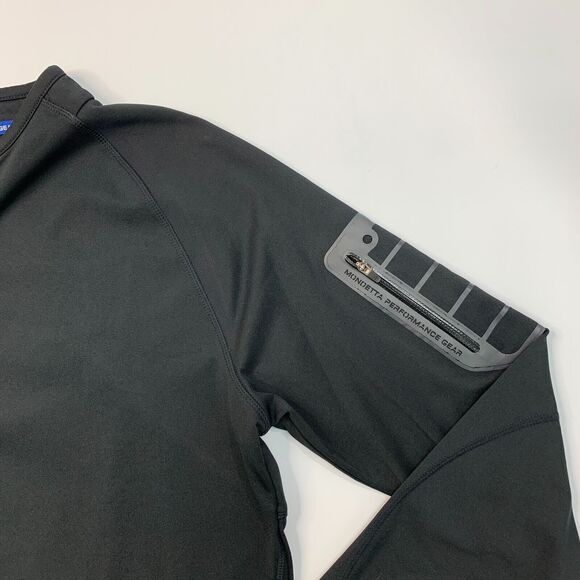 Mondetta Training Sweatshirt Mens M Medium Black Running Quarter Zip Thumb Holes - Picture 5 of 12